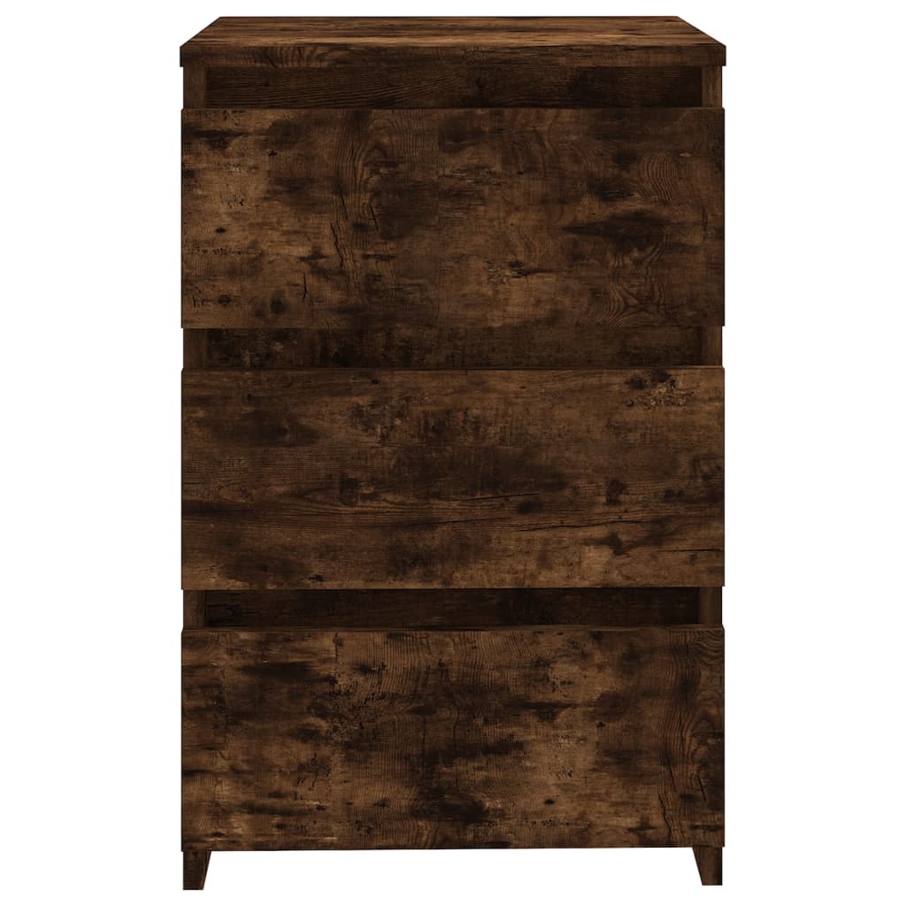 vidaXL Bed Cabinet Smoked Oak 40x35x62.5 cm Engineered Wood