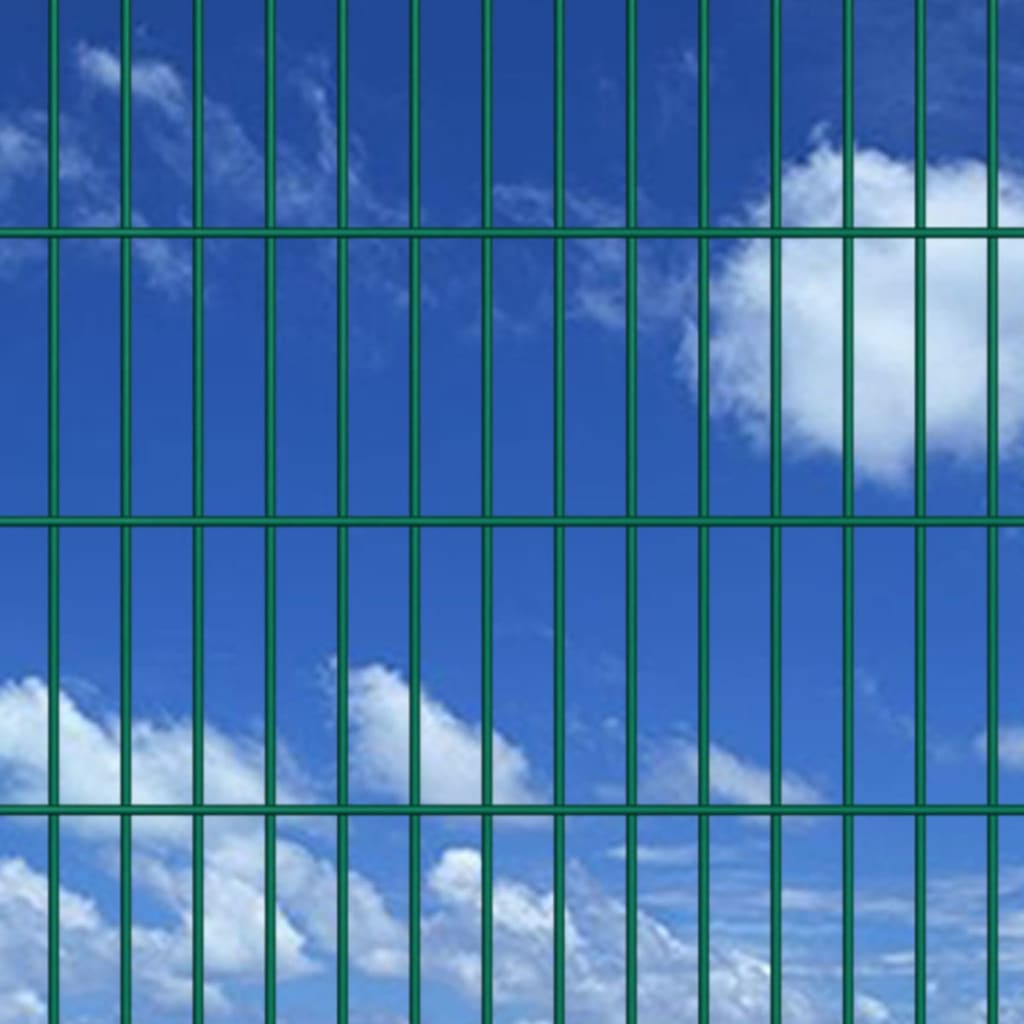 vidaXL 2D Garden Fence Panel & Posts 2008x2230 mm 2 m Green