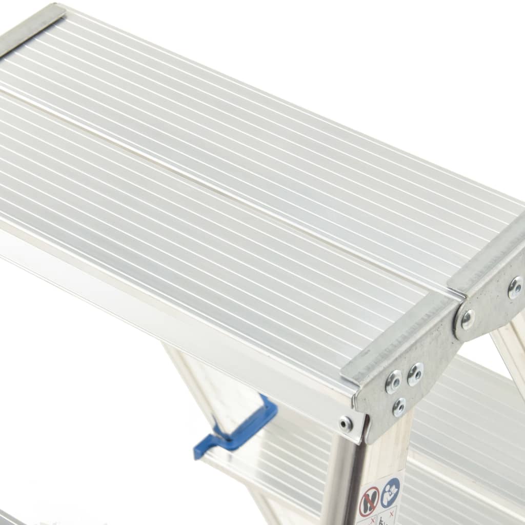 vidaXL Aluminium Double-Sided Step Ladder 5 Steps 113 cm