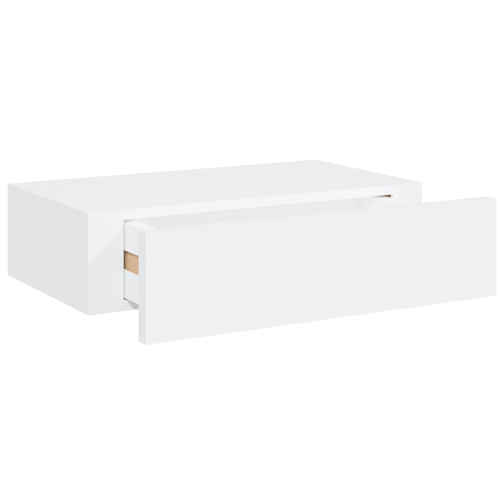 vidaXL Wall-mounted Drawer Shelf White 40x23.5x10 cm MDF