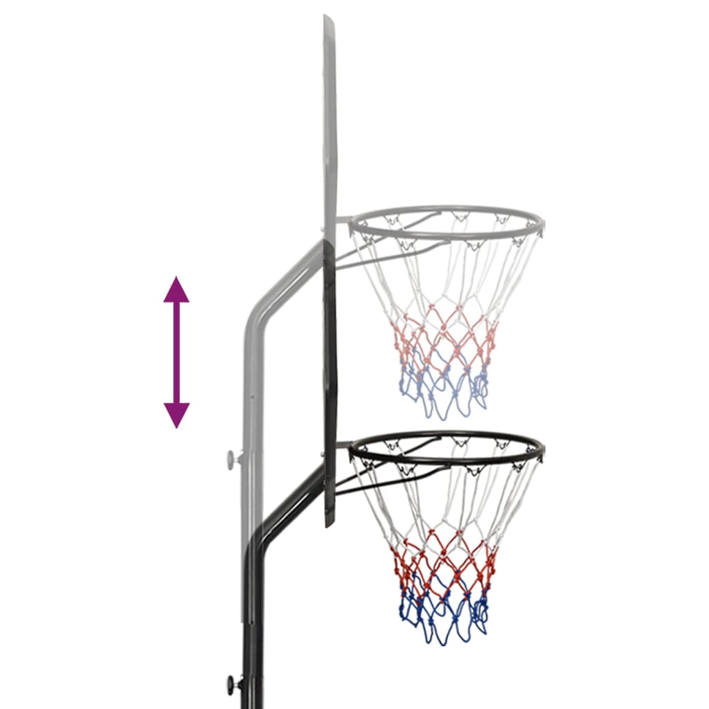 vidaXL Basketball Stand Black 282-352 cm Polyethene
