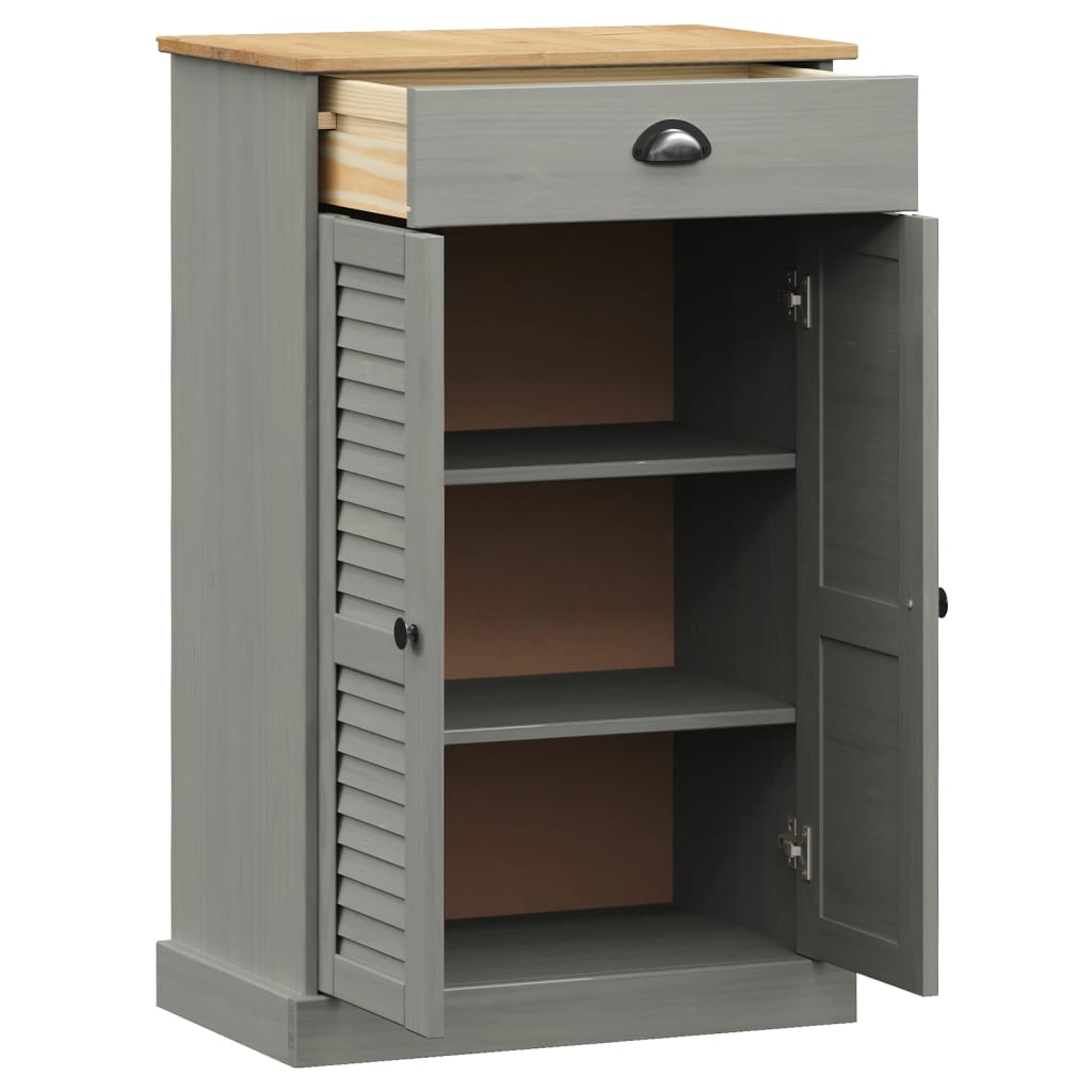 vidaXL Shoe Cabinet VIGO Grey 60x35x96 cm Solid Wood Pine