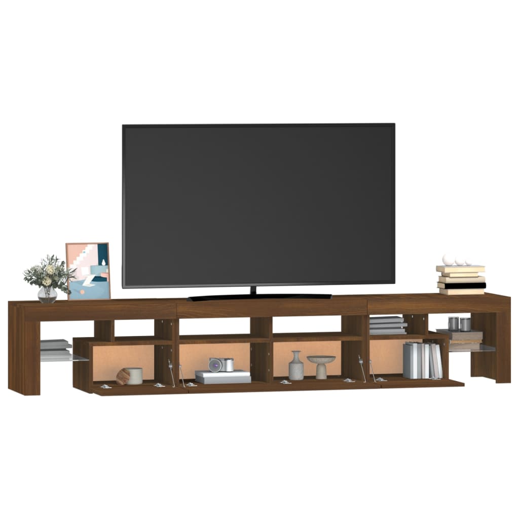 vidaXL TV Cabinet with LED Lights Brown Oak 230x36.5x40 cm
