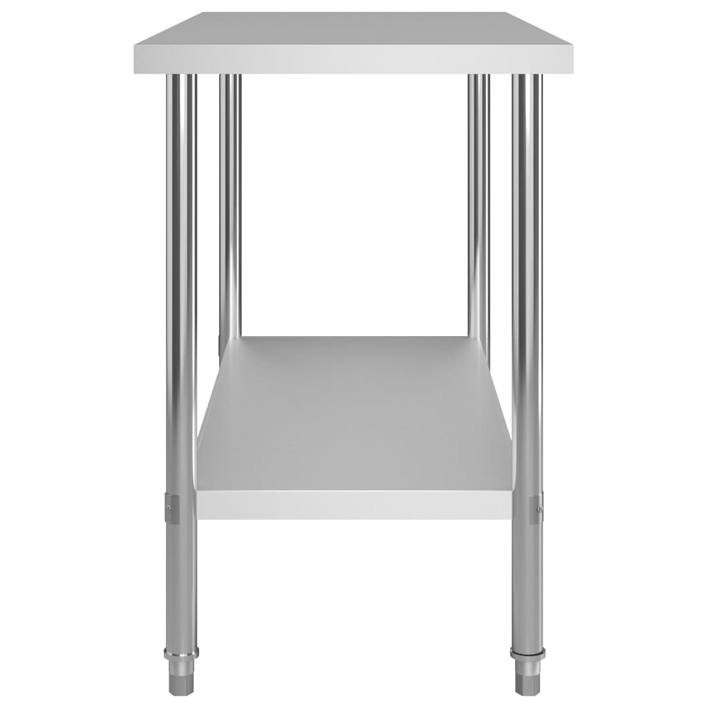 vidaXL Kitchen Work Table with Overshelf 120x60x150 cm Stainless Steel