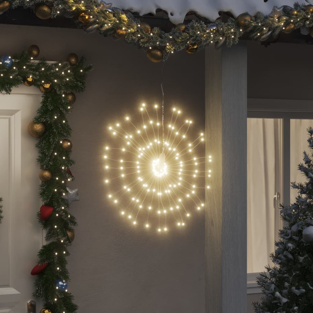 vidaXL Christmas Starburst Lights 140 LEDs 2 pcs Warm White 17 cm