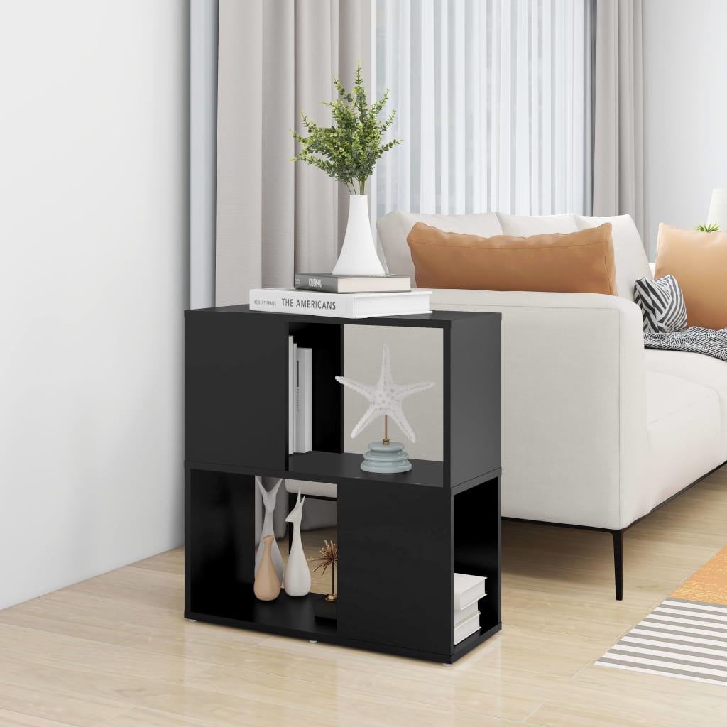 vidaXL Book Cabinet Black 60x24x63 cm Engineered Wood