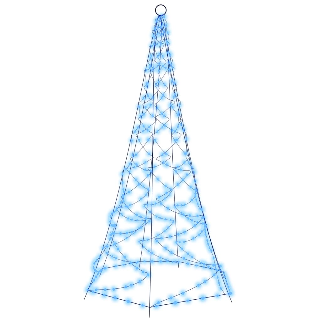 vidaXL Christmas Tree on Flagpole Blue 200 LEDs 180 cm