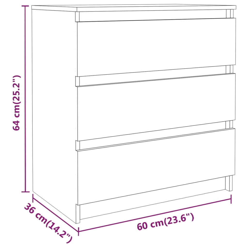 vidaXL Side Cabinets 3 pcs Solid Wood Fir
