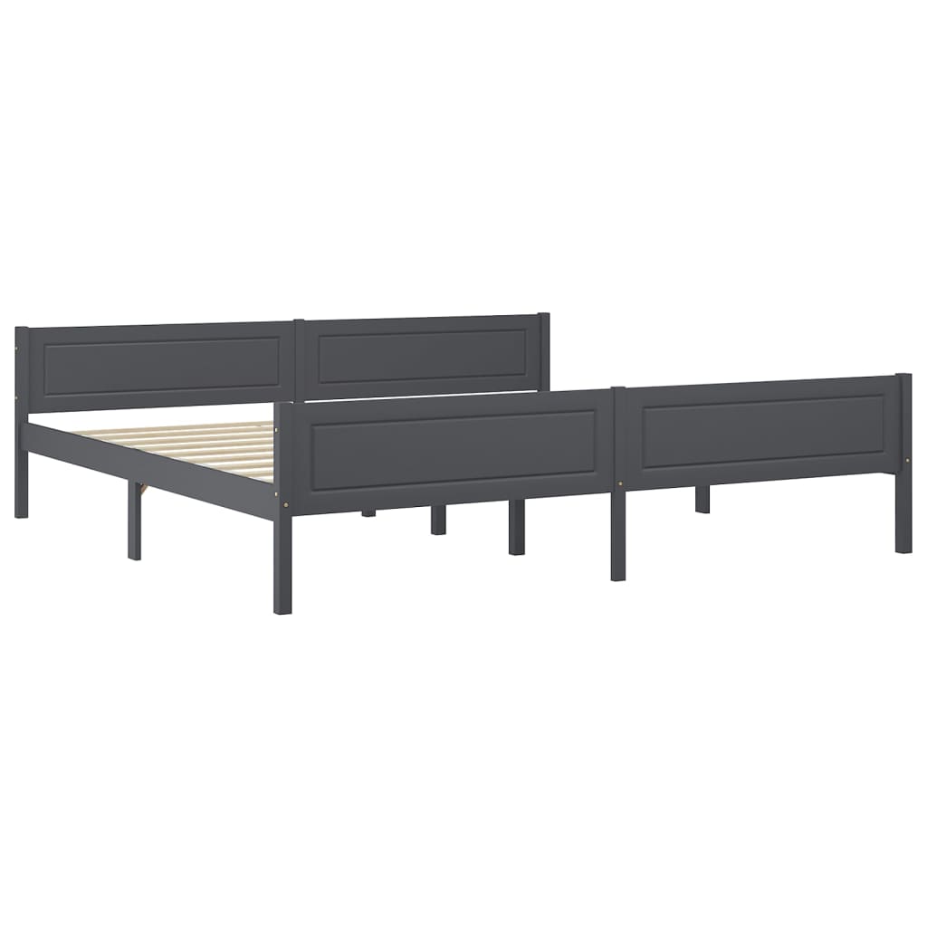vidaXL Bed Frame Solid Pinewood Grey 200x200 cm