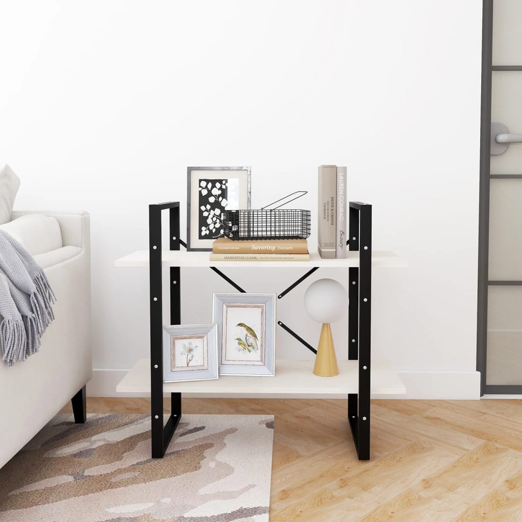 vidaXL 2-Tier Book Cabinet White 80x30x70 cm Solid Pine Wood