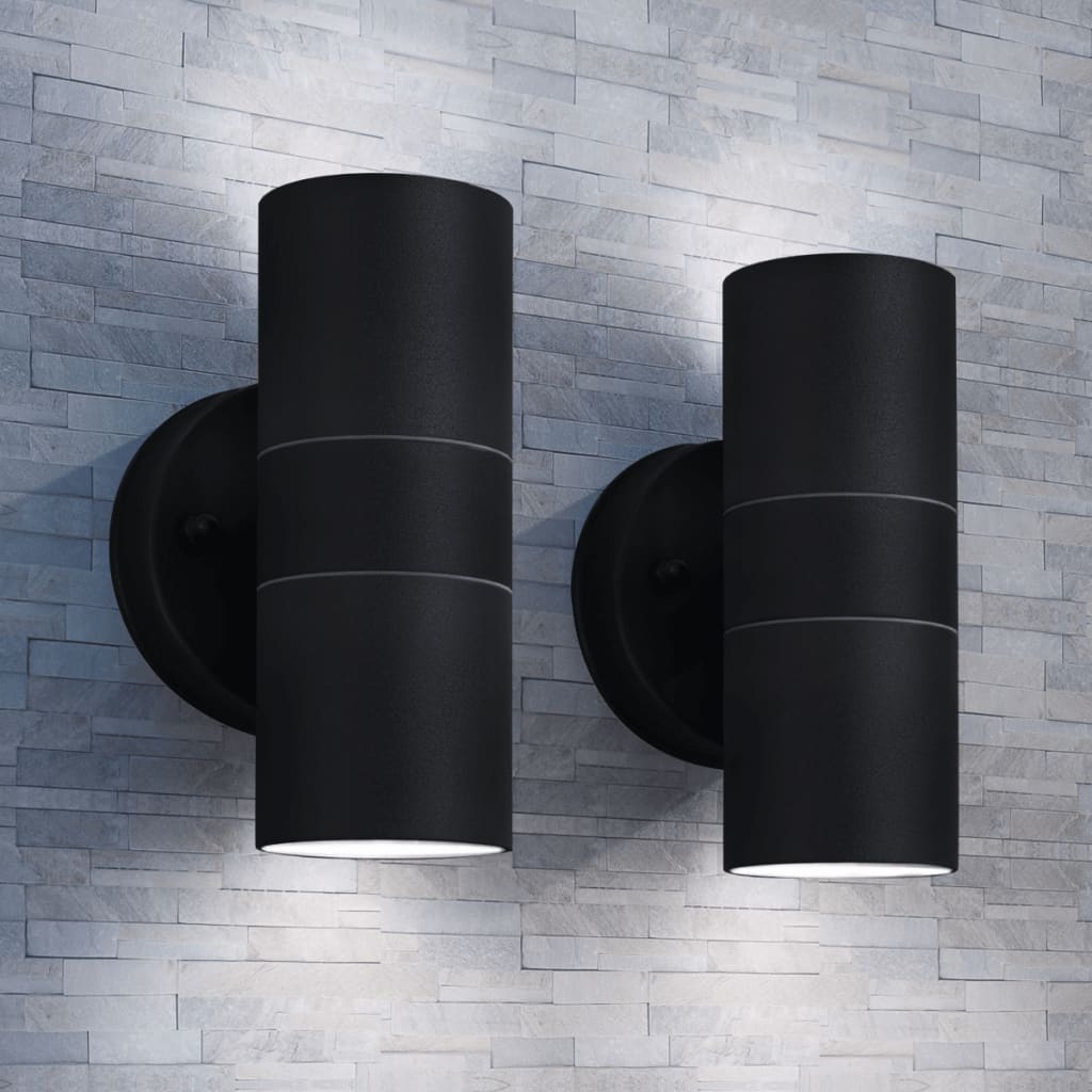 vidaXL Outdoor Wall Lights 2 pcs Stainless Steel Up/Downwards