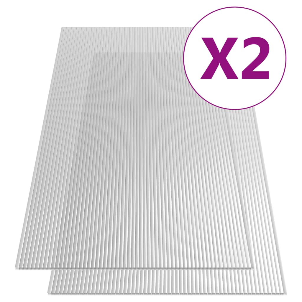 vidaXL Polycarbonate Sheets 2 pcs 6 mm 150x65 cm