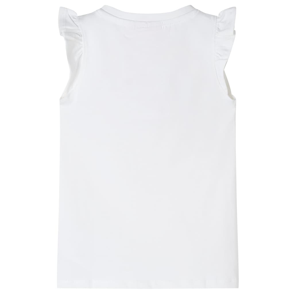 Kids' T-shirt with Ruffle Sleeves White 116