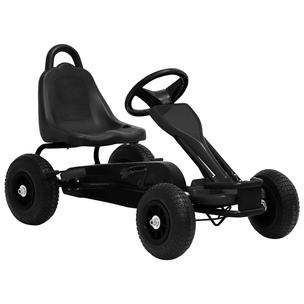 vidaXL Pedal GoKart with Pneumatic Tyres Black vidaXL.ie