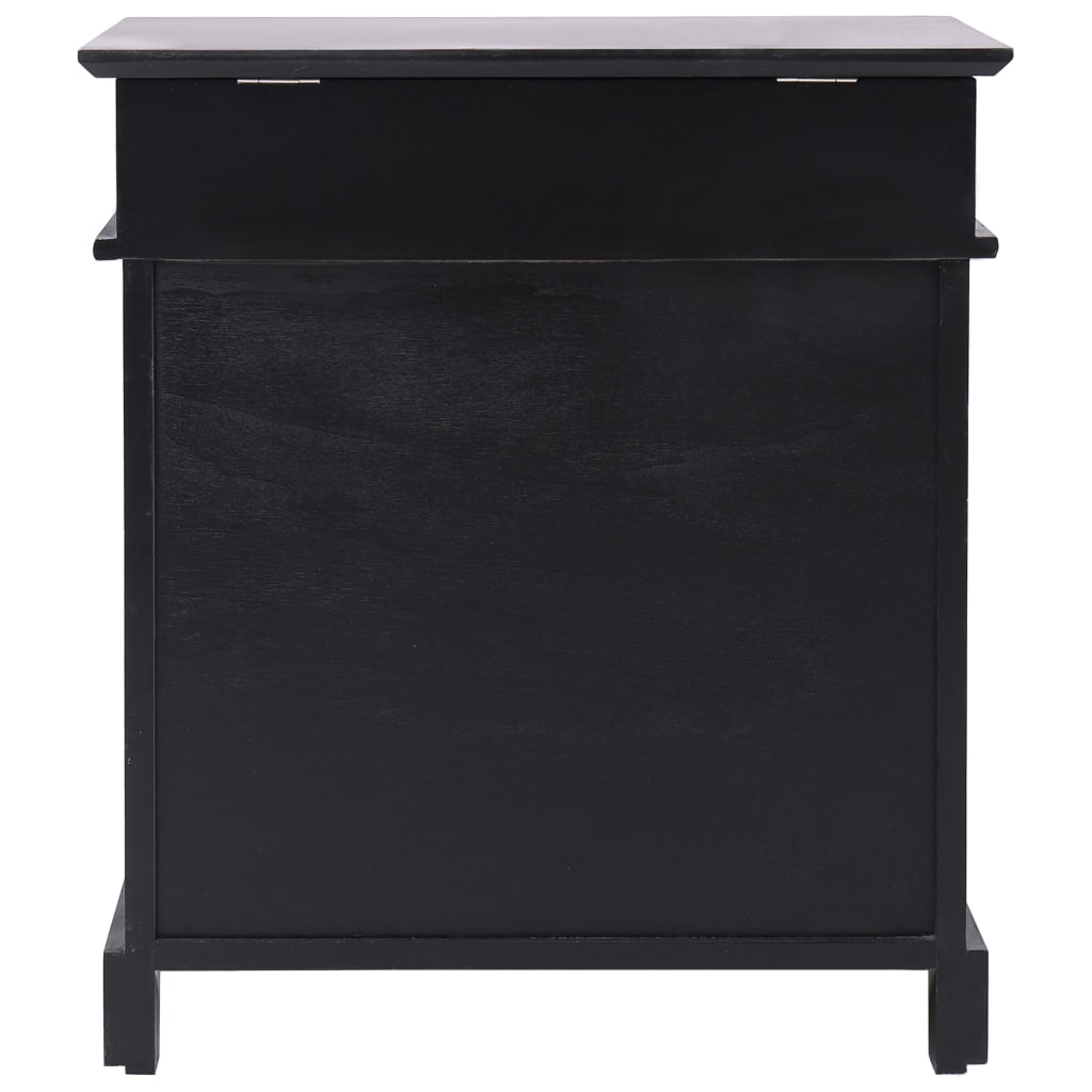 vidaXL Shoe Cabinet Black 50x28x58 cm Paulownia Wood