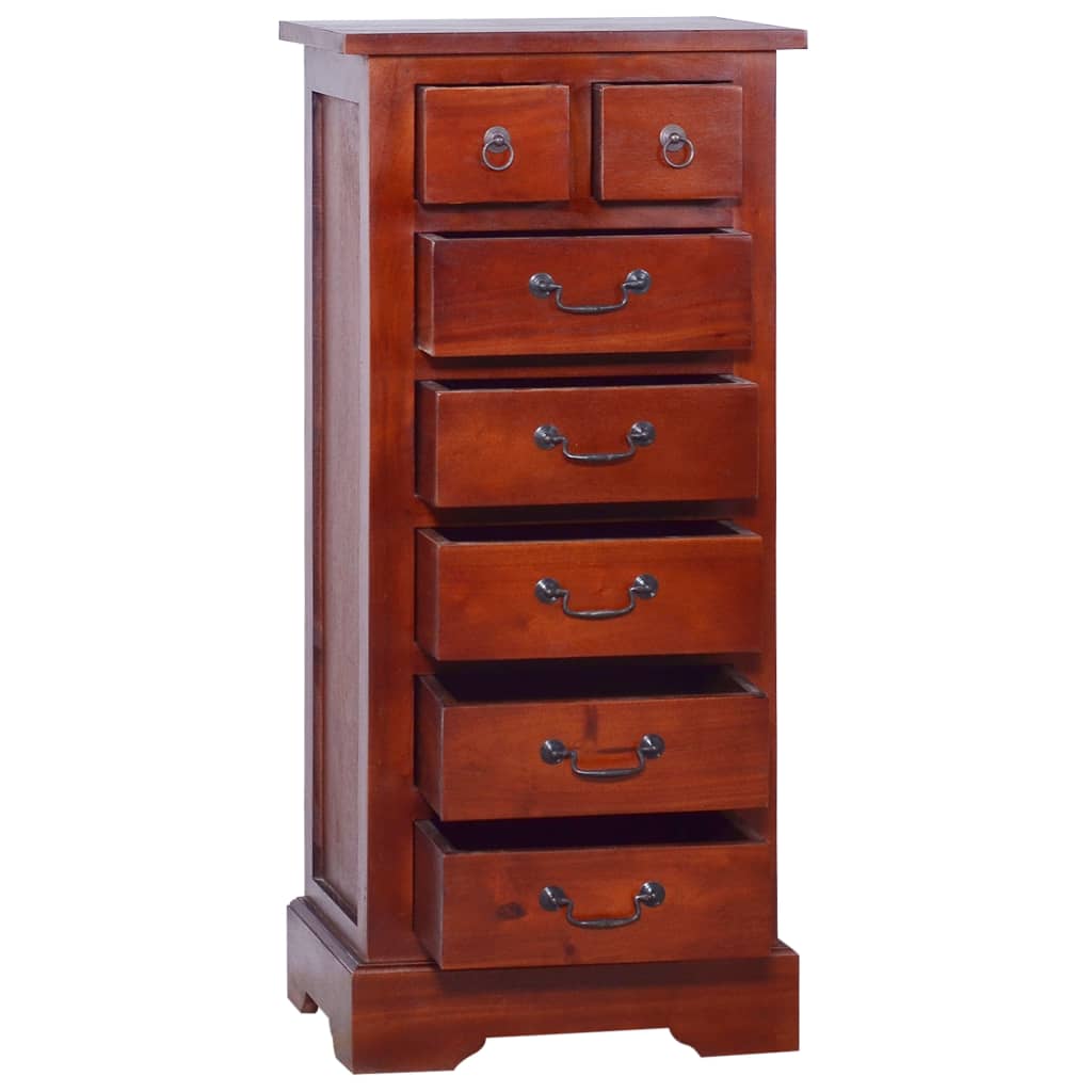 vidaXL Chest of Drawers Classical Brown 45x35x100cm Solid Mahogany Wood