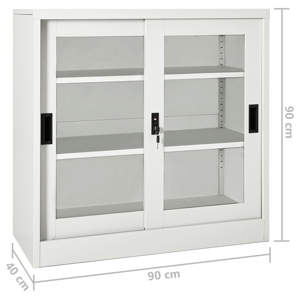 vidaXL Sliding Door Cabinet with Planter Box Light Grey Steel