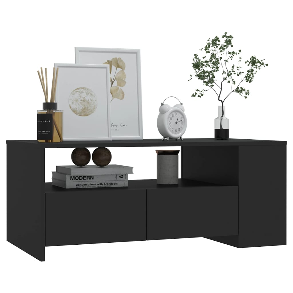 VidaXL Coffee Table 100x50x40 cm Black Oak Finish Modern Centerpiece for Living Room