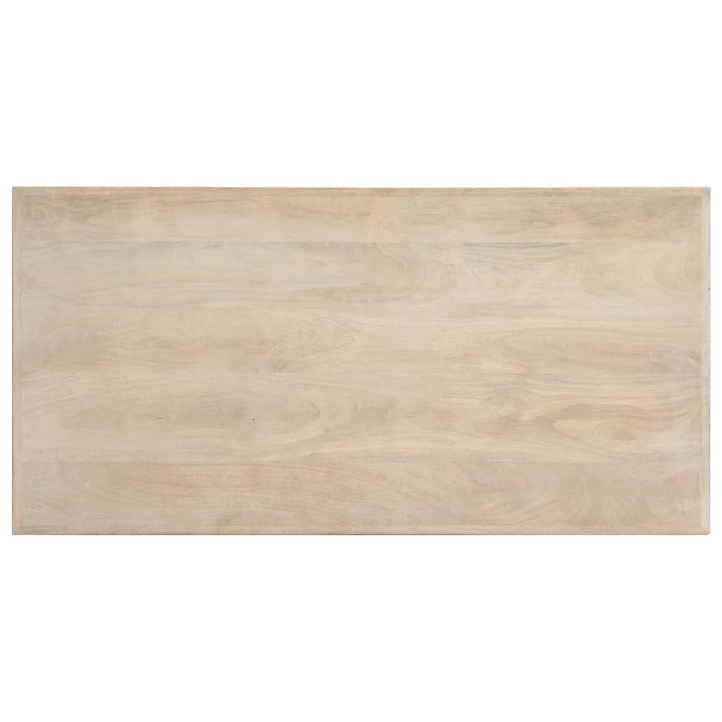 vidaXL Dining Table White 120x60x75 cm Solid Mango Wood