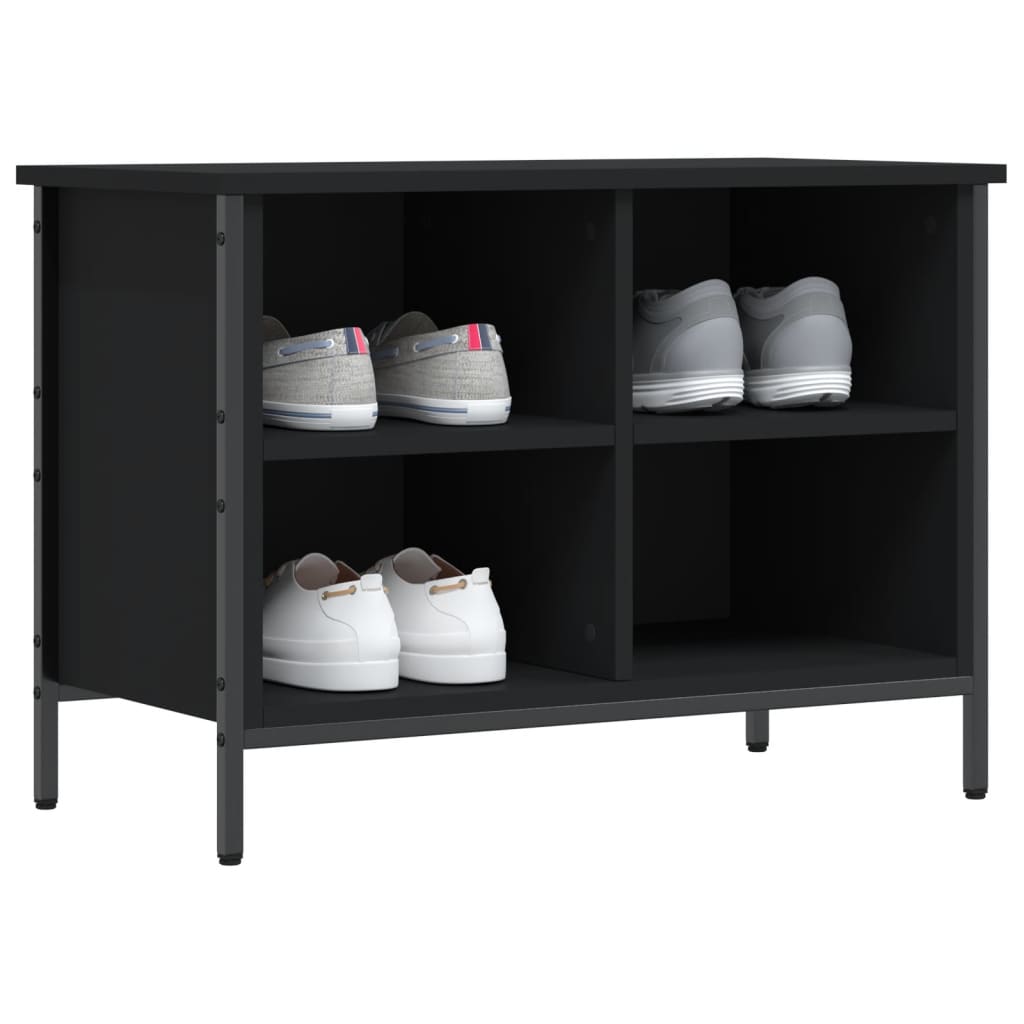 vidaXL Shoe Cabinet Black 69x35x50 cm Engineered Wood