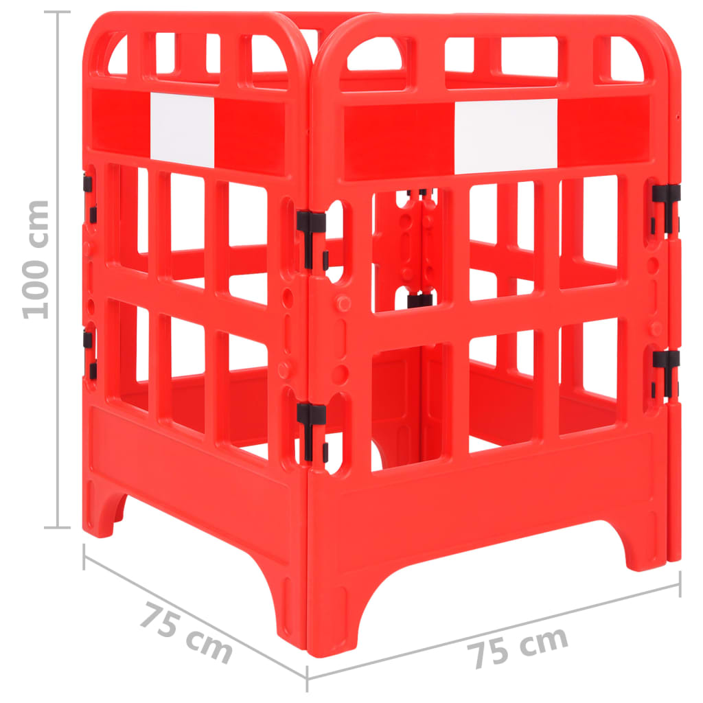vidaXL Traffic Barriers 4 pcs Red 75x75x100 cm