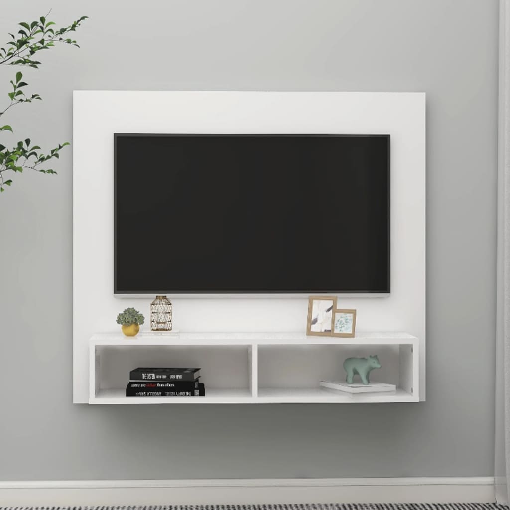 vidaXL Wall TV Cabinet White 102x23.5x90 cm Engineered Wood