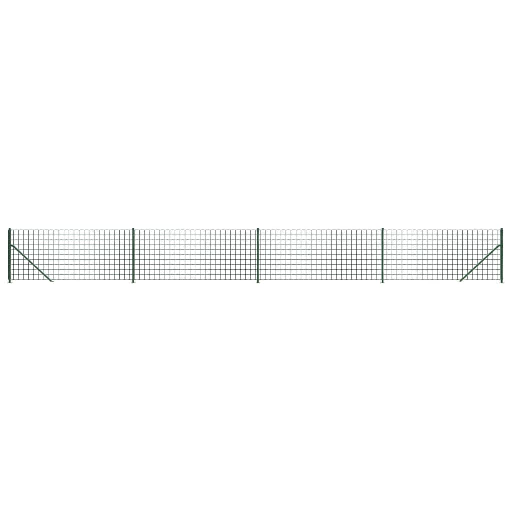 vidaXL Wire Mesh Fence with Flange Green 0.8x10 m