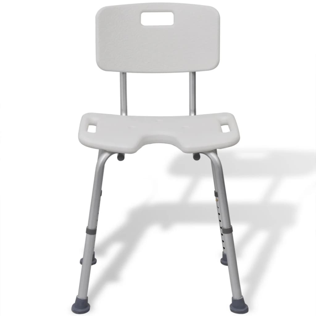 vidaXL Shower Chair Aluminium White