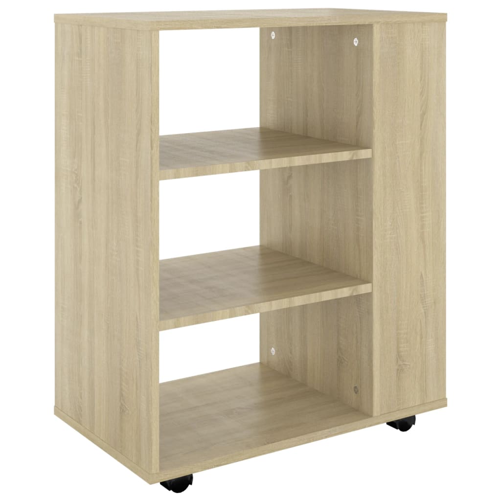 vidaXL Rolling Cabinet Sonoma Oak 60x35x75 cm Engineered Wood