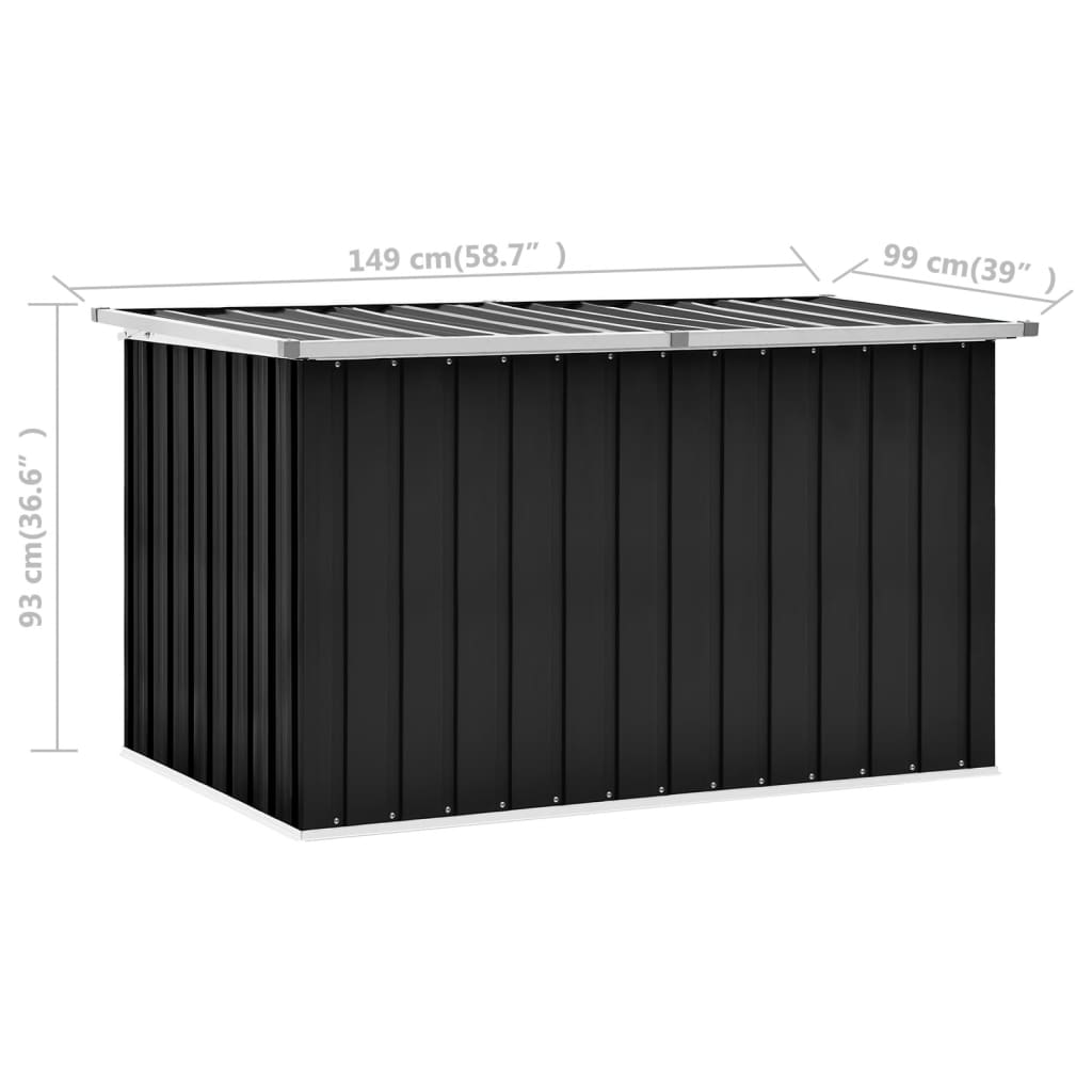vidaXL Garden Storage Box Anthracite 149x99x93 cm