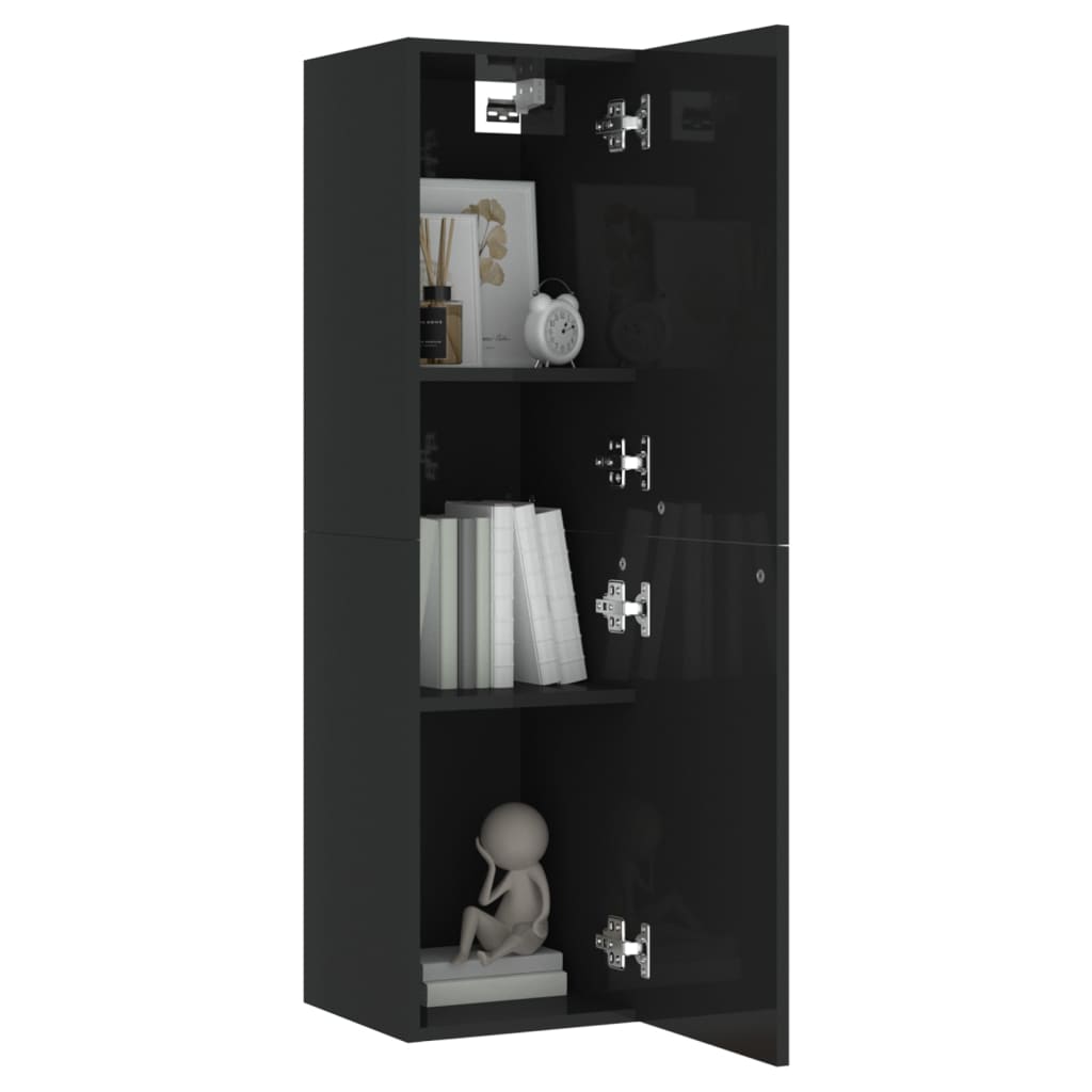 vidaXL TV Cabinets 2 pcs High Gloss Black 30.5x30x110 cm Chipboard