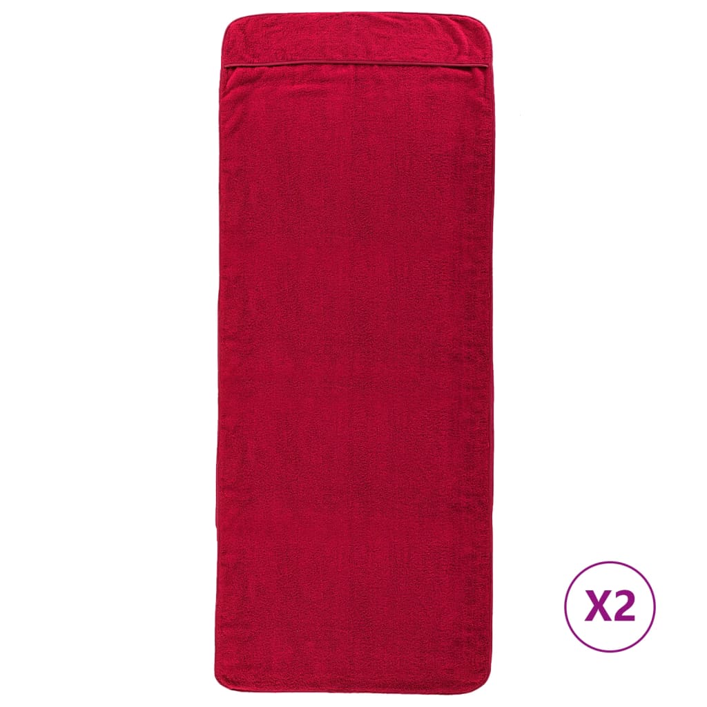 vidaXL Beach Towels 2 pcs Burgundy 60x135 cm Fabric 400 GSM