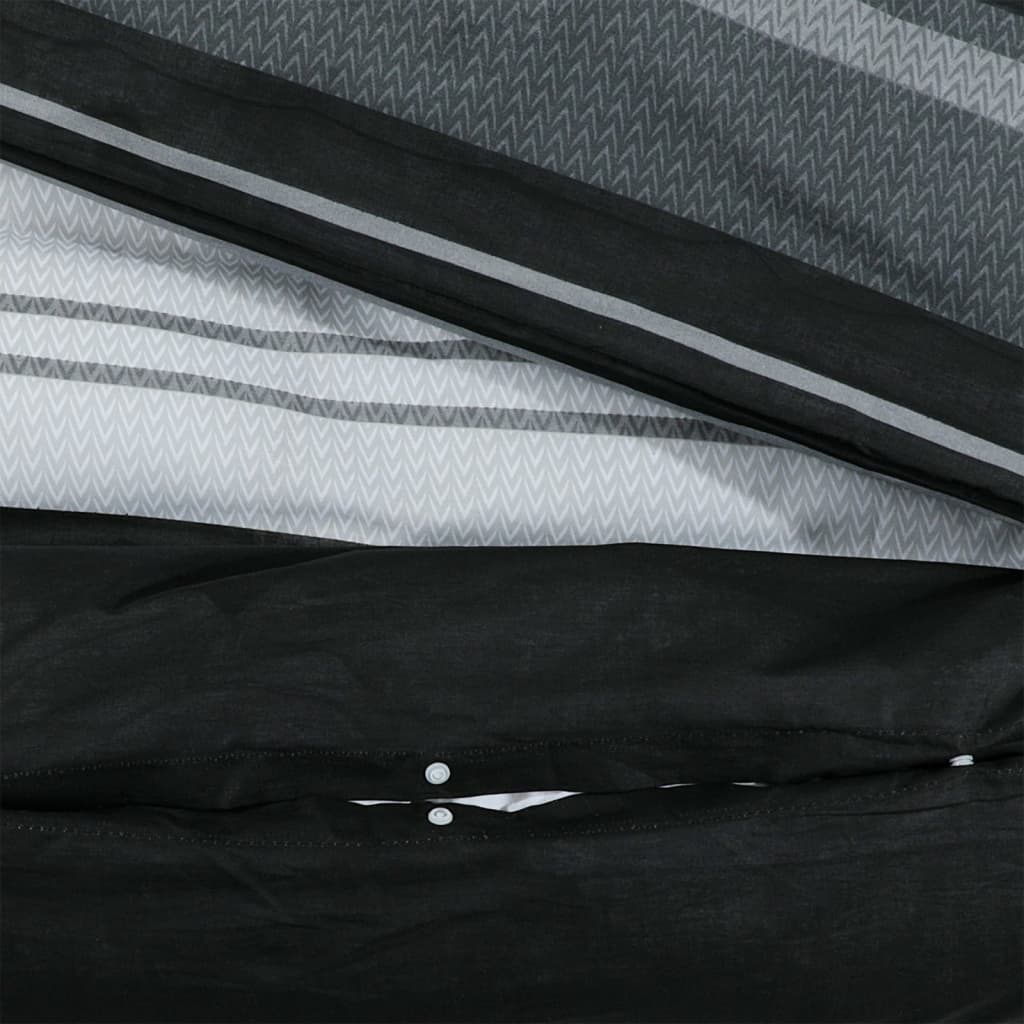 vidaXL Duvet Cover Set Black and White 240x220 cm Cotton