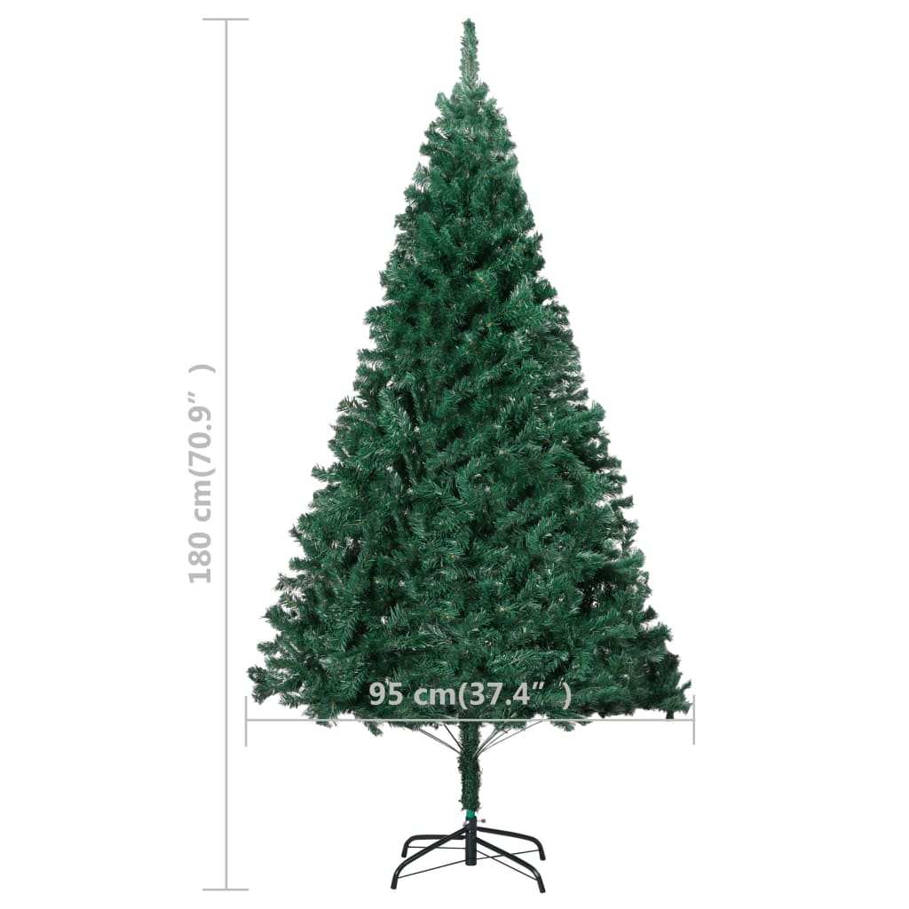 vidaXL Artificial Pre-lit Christmas Tree with Ball Set Green 180 cm PVC