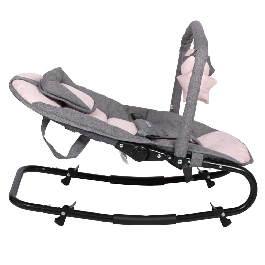 Little World Baby Bouncer Starwing Grey and Pink
