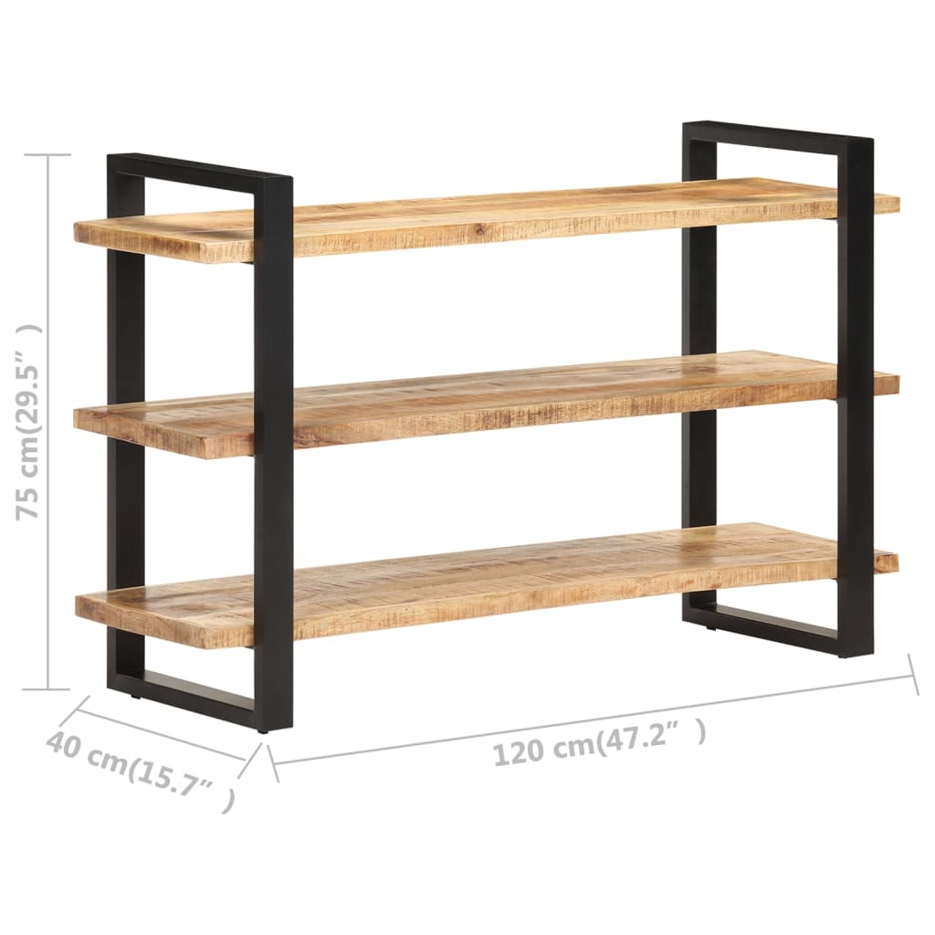 vidaXL Sideboard with 3 Shelves 120x40x75 cm Rough Mango Wood