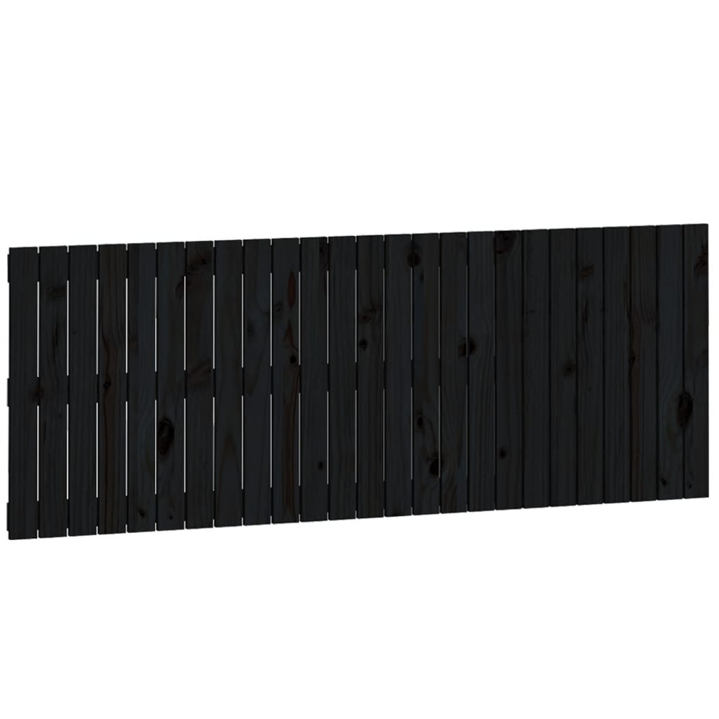 vidaXL Wall Headboard Black 159.5x3x60 cm Solid Wood Pine