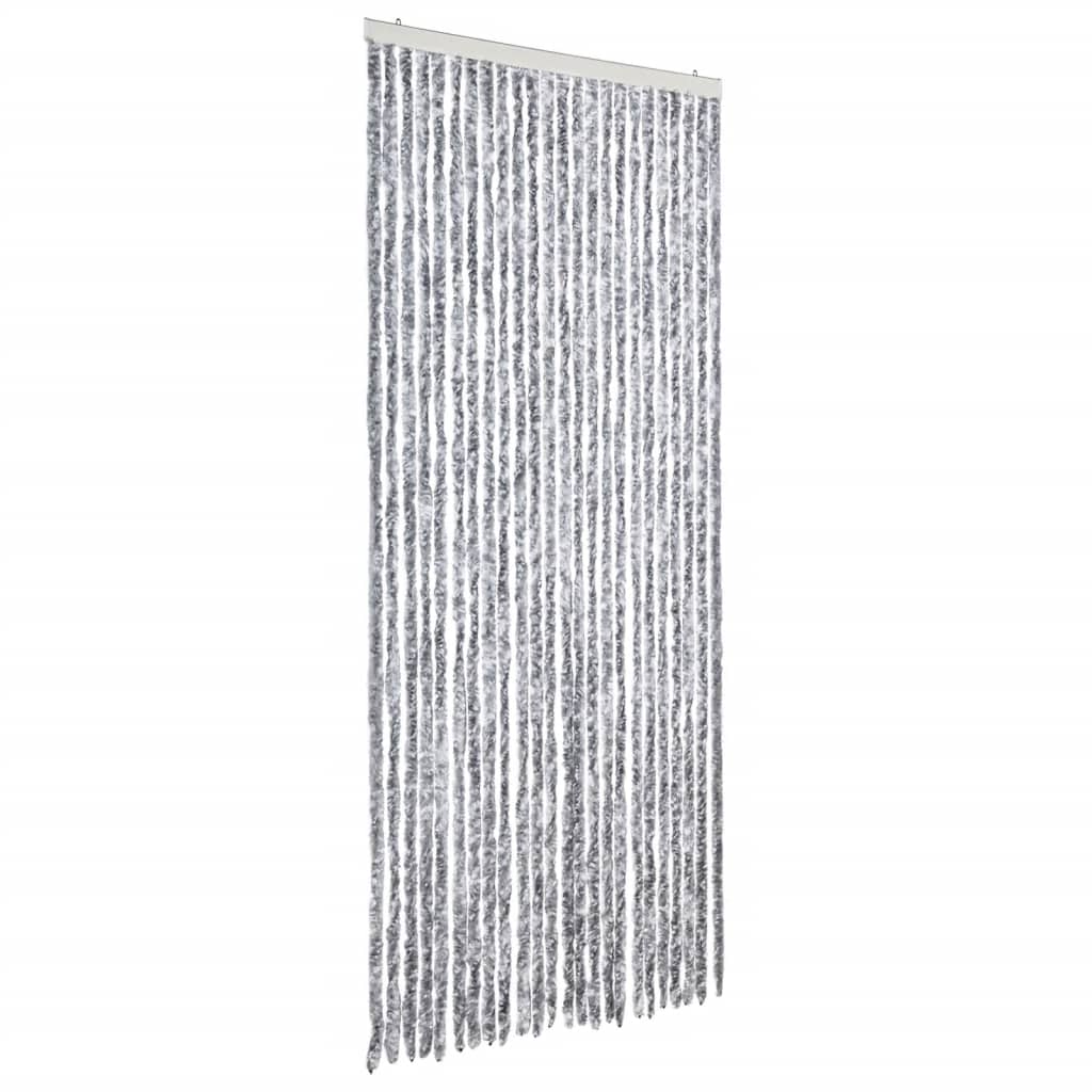 vidaXL Insect Curtain White and Grey 100x220 cm Chenille