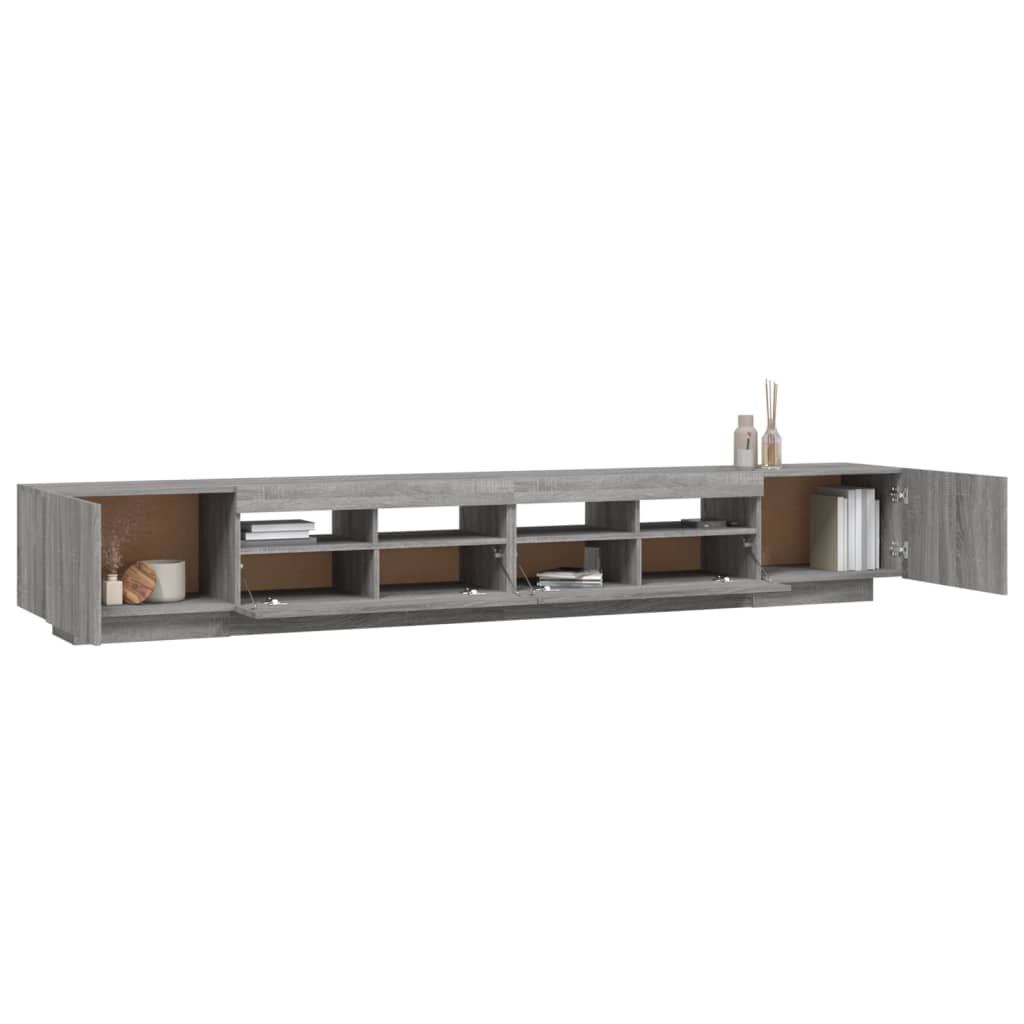 vidaXL 3 Piece TV Cabinet Set with LED Lights Grey Sonoma Engineered Wood