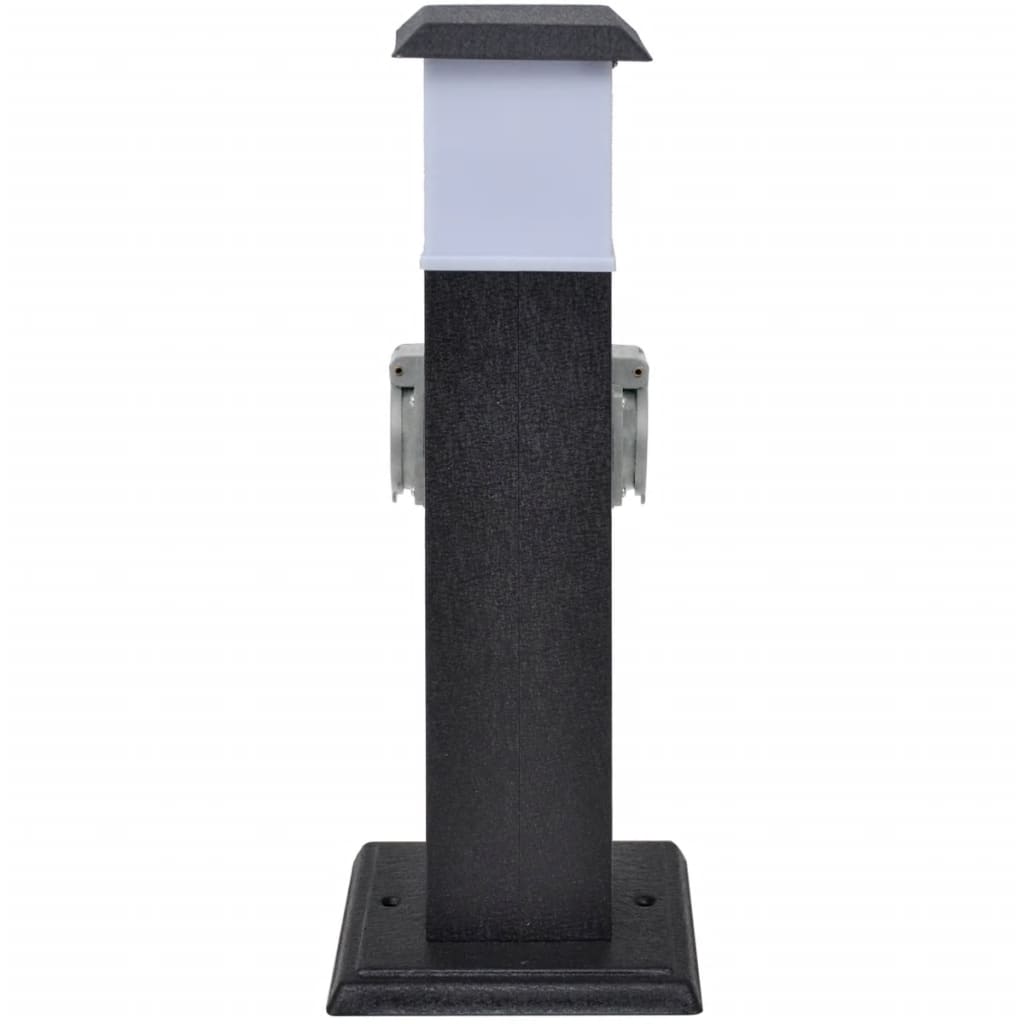 Black Garden Socket Pillar with Lamp