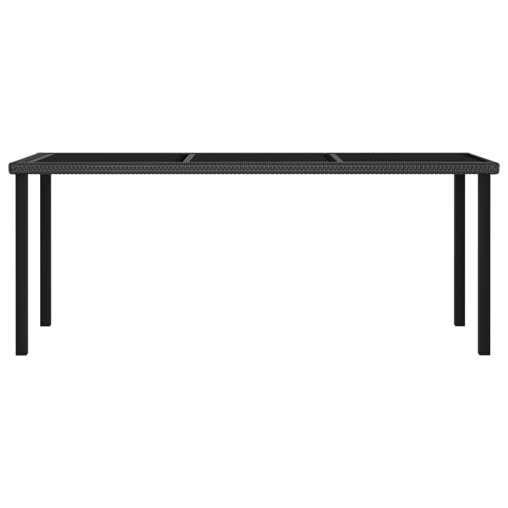vidaXL Garden Dining Table Black 180x70x73 cm Poly Rattan
