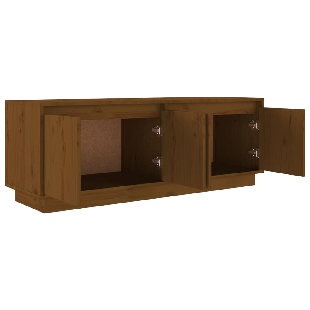 vidaXL TV Cabinet Honey Brown 110x34x40 cm Solid Wood Pine