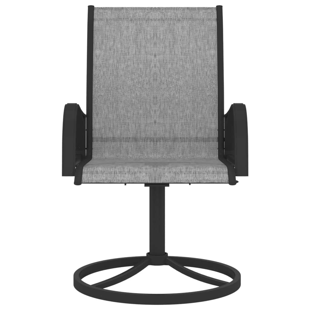 vidaXL Garden Swivel Chairs 2 pcs Textilene and Steel Grey