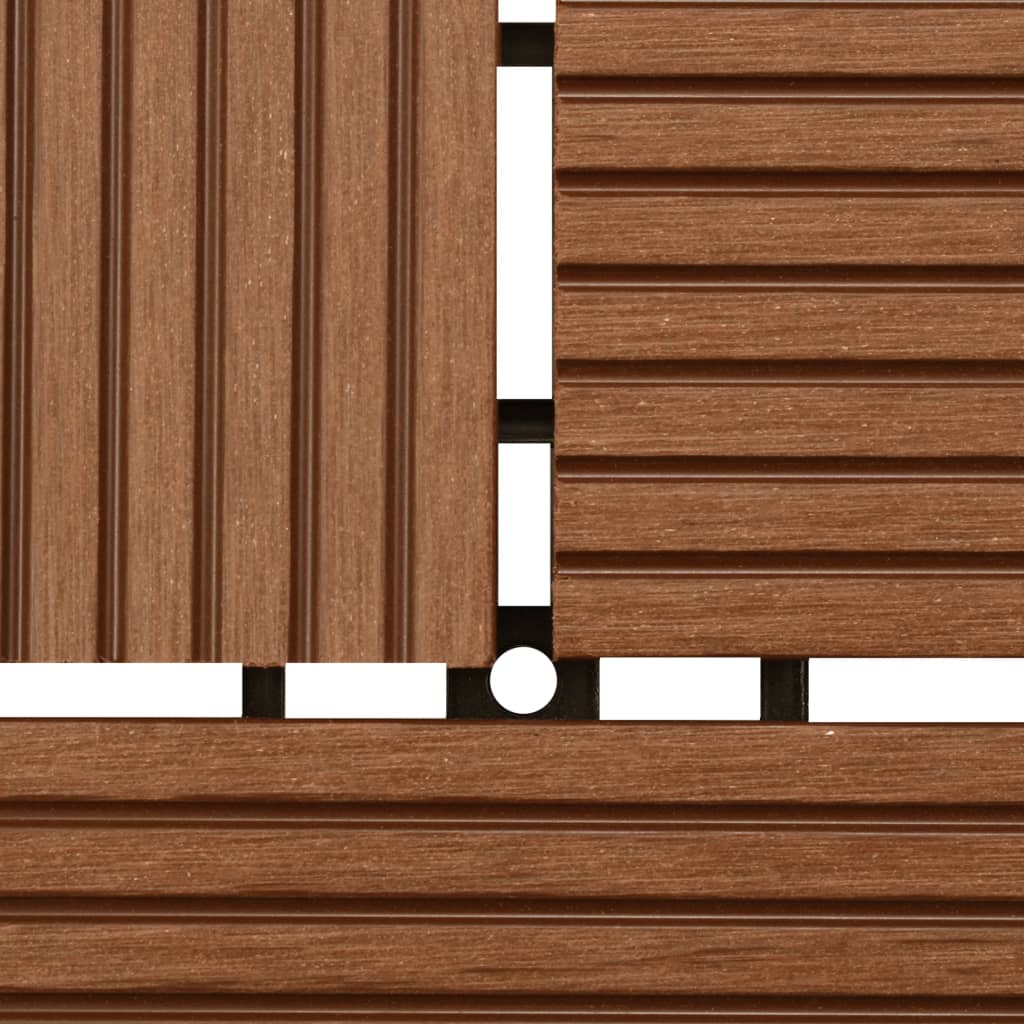 Brown 11 pcs 30 x 30 cm Decking Tiles WPC 1 sqm