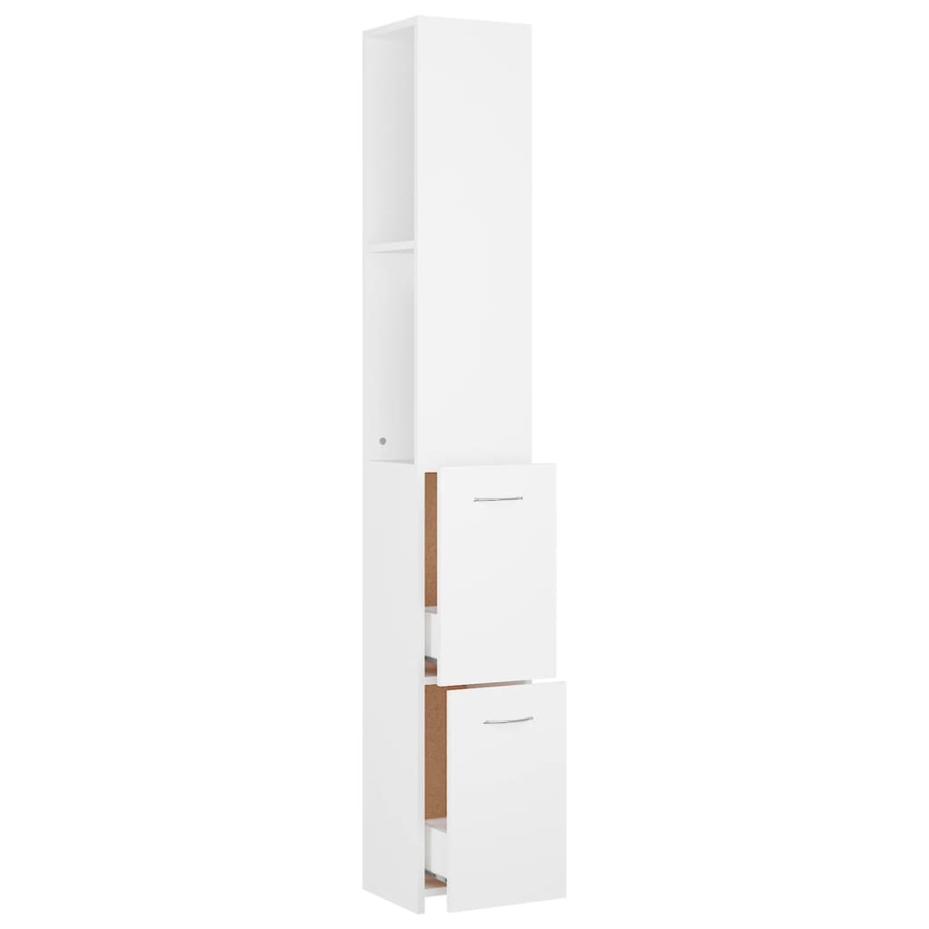 vidaXL Bathroom Cabinet White 25x26.5x170 cm Engineered Wood