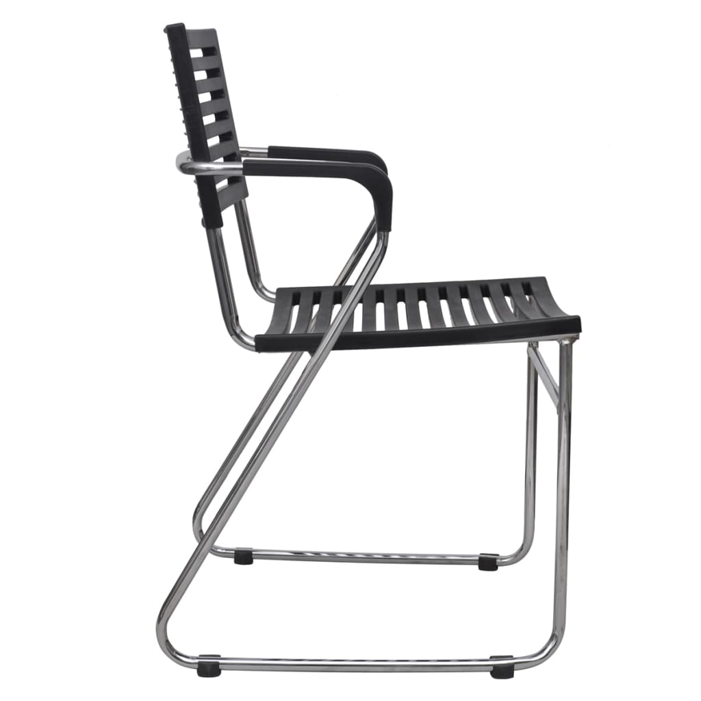 vidaXL Stacking Dining Chairs 24 pcs Black Plastic