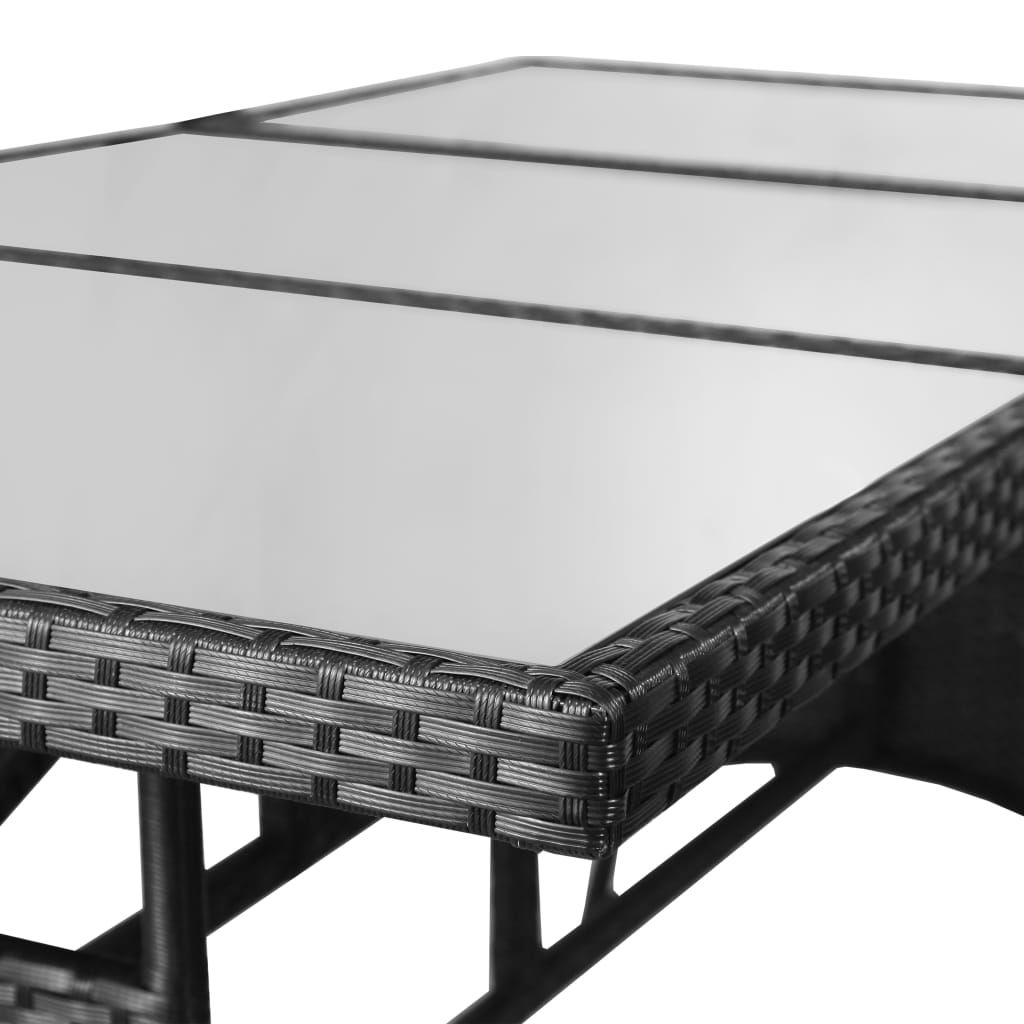 vidaXL Garden Table Black 170x80x74 cm Poly Rattan
