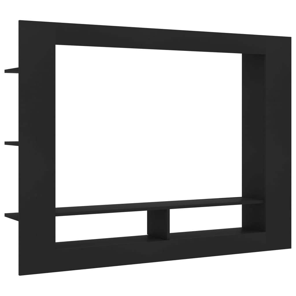 vidaXL TV Cabinet Black 152x22x113 cm Engineered Wood