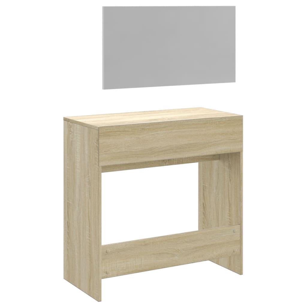 vidaXL Dressing Table with Mirror Sonoma Oak 80x39x80 cm
