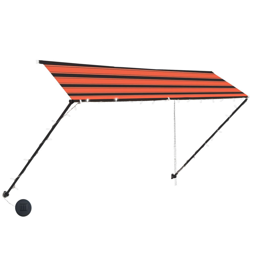 vidaXL Retractable Awning with LED 300x150 cm Orange and Brown